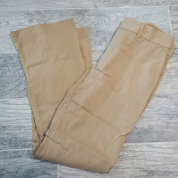 Express Khaki Pants Women's Size 5/6 R Stretch Bootcut w/ Ankle Zipper - Picture 1 of 6